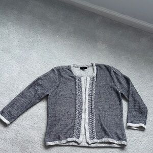 Willi Smith Navy, Gray and Cream Women's Cardigan with hooks